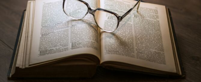 Glasses on a book